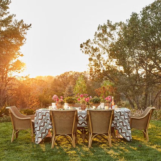 summer scene with garden table
