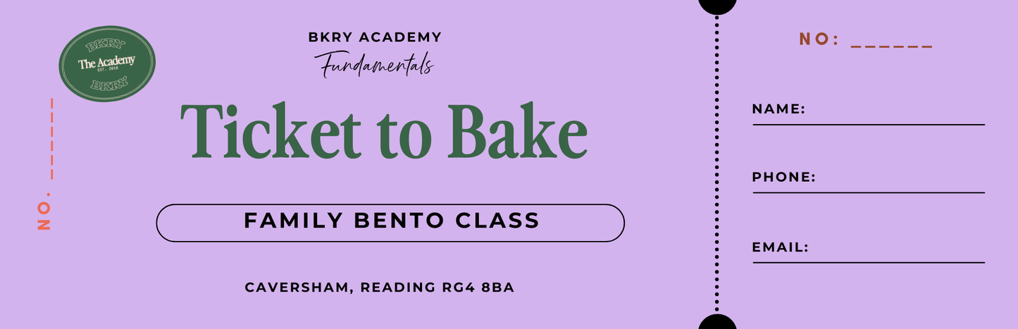 Ticket To Bake Voucher- Family Bento class