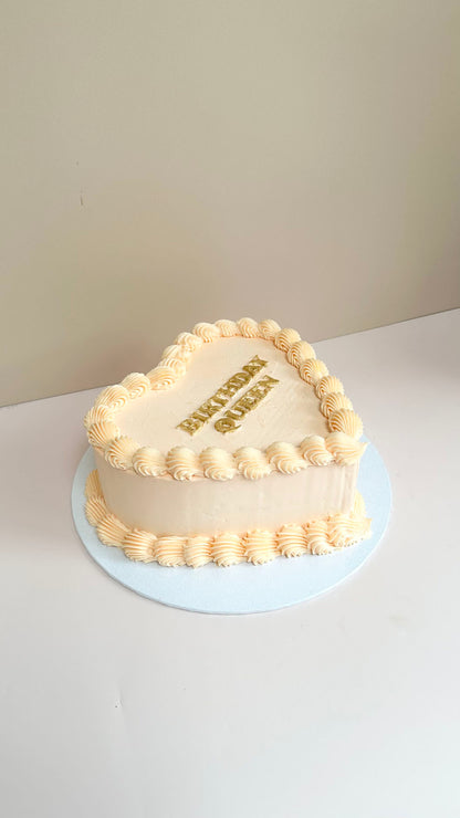 Vintage Heart Message Cake