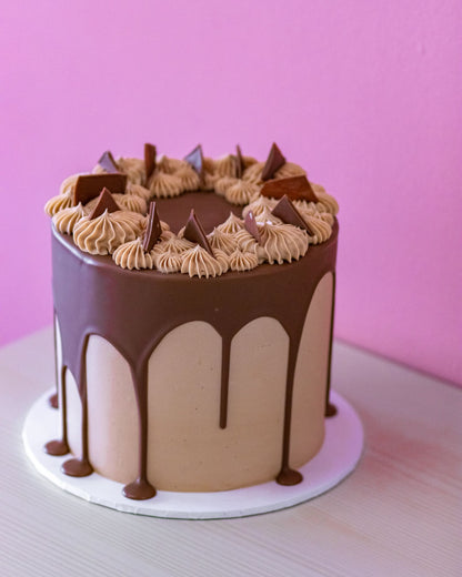 The Chocolate Drip cake with Belgian chocolate ganache drip and toppings