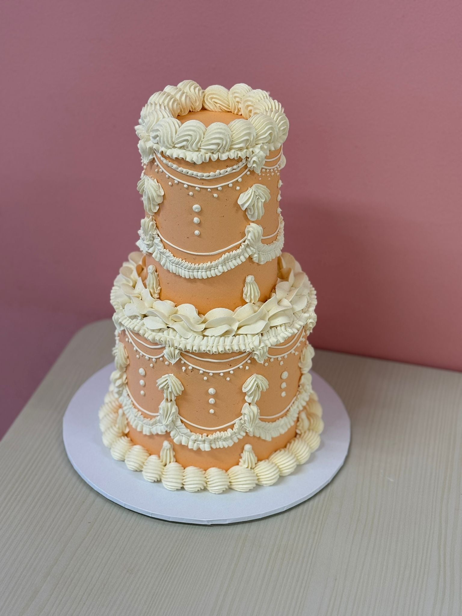 The Lambeth cake close-up of piped detail on buttercream