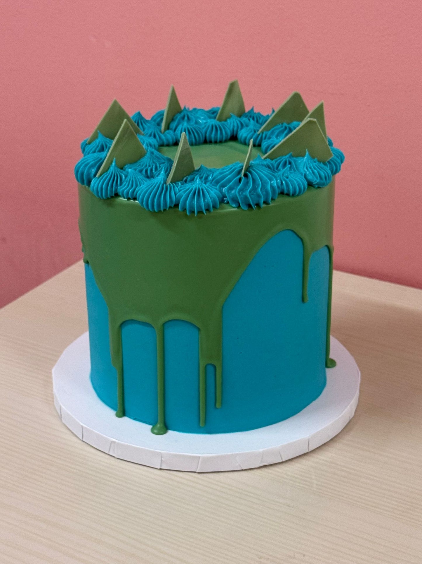 Large Drip cake in tall 8 inch size for 30 to 40 portions