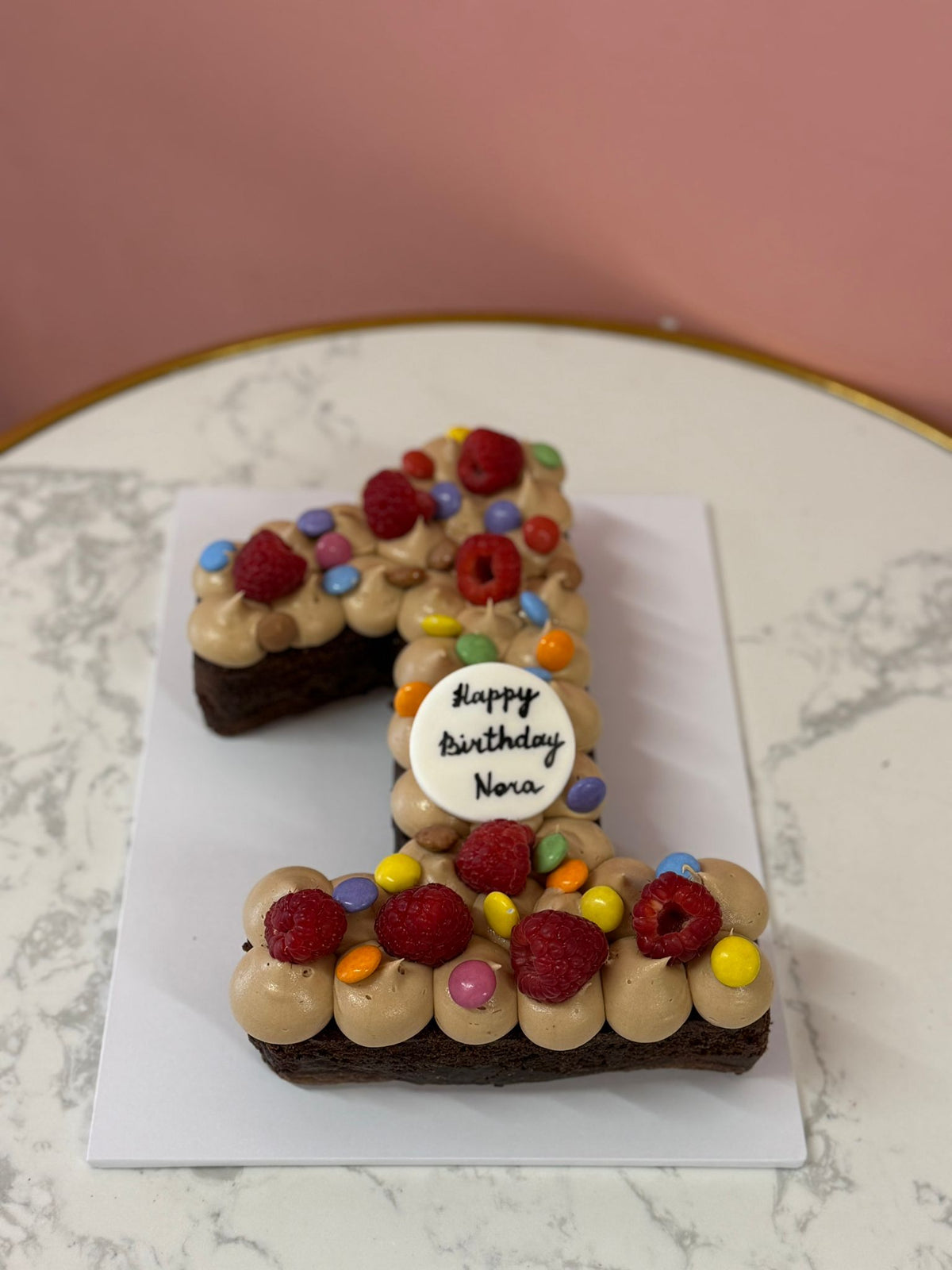 The Loaded Brownie Number Cake